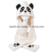Panda chapéus lenços de luvas de três peças integralmente para senhoras